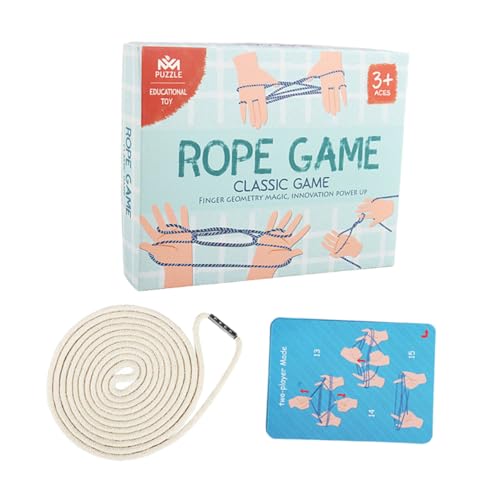 FRCOLOR Finger Rope Spielset für Kreatives Chinesisches Fadenfingerspiel Fingermotorik Tragbares Kooperationsspiel für Familie und Outdoor Aktivitäten Seilspielzeug für Konzentration und von FRCOLOR