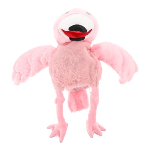FRCOLOR Plüsch Flamingo Handpuppe für Kinder Interaktive Geschichtenerzählpuppe aus Weichem Plüsch für Partys und Lernzentren Vogel Spielzeug für Kreative Erzählungen von FRCOLOR