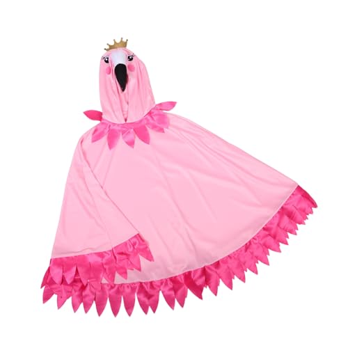 FRCOLOR Flamingo -Leistungskostüm Umhang mit Kapuze Halloween-Flamingo-Kostüm Flamingo-Kostüm für Damen Unisex-Halloween-Umhang Maskenkostüme für Frauen Halloween Umhang Tuch Rosig von FRCOLOR