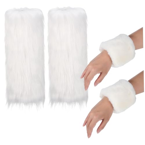FRCOLOR Flauschiges Teiliges Leg Warmers und Wrist Warmers aus Polyester Elastisch und Weiße Beinstulpen und Handgelenkwärmer für Damen Geeignet für Weihnachten Cosplay und Bühnenauftritte FRCOLOR Flauschiges Teiliges Leg Warmers und Wrist Warmers aus Polyester Elastisch und Weiße Beinstulpen und Handgelenkwärmer für Damen Geeignet für Weihnachten Cosplay und Bühnenauftritte von FRCOLOR