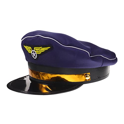 FRCOLOR Flight Attendant Cap Cosplay Accessory Uniform Mütze für Damen Party Halloween Karneval Blau FRCOLOR Flight Attendant Cap Cosplay Accessory Uniform Mütze für Damen Party Halloween Karneval Blau von FRCOLOR