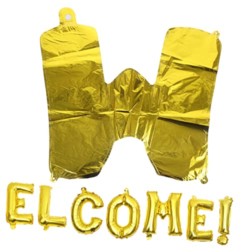 FRCOLOR Folienballon Welcome Buchstaben Goldene Party Deko für Schulanfang Wiederverwendbar Einfach Aufzublasen für Geburtstags und Willkommensfeiern Geeignet von FRCOLOR