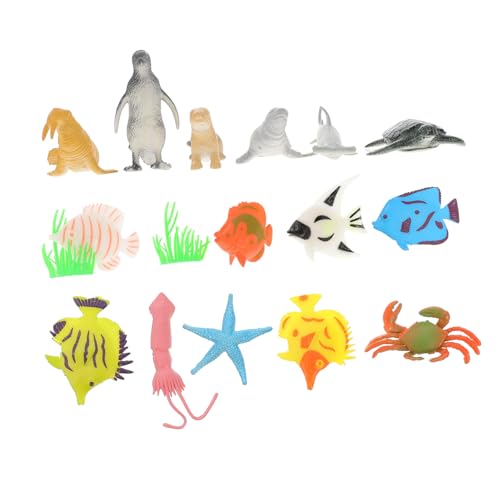 FRCOLOR Fröhliches Meereswelt spielset mit Realistischen Meerestierfiguren und Wasserpflanzen Pädagogisches Lernspielzeug für Kleinkinder Aquarium deko und Kognitive von FRCOLOR