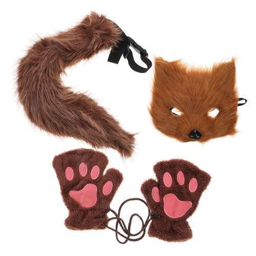 FRCOLOR Fuchs Cosplay mit Flauschiger Maske und Fingerlosen Handschuhen Kunstpelz Halloween Kostümaccessoire Leichtes Stabiles Material Geeignet für Party und Karneval FRCOLOR Fuchs Cosplay mit Flauschiger Maske und Fingerlosen Handschuhen Kunstpelz Halloween Kostümaccessoire Leichtes Stabiles Material Geeignet für Party und Karneval von FRCOLOR