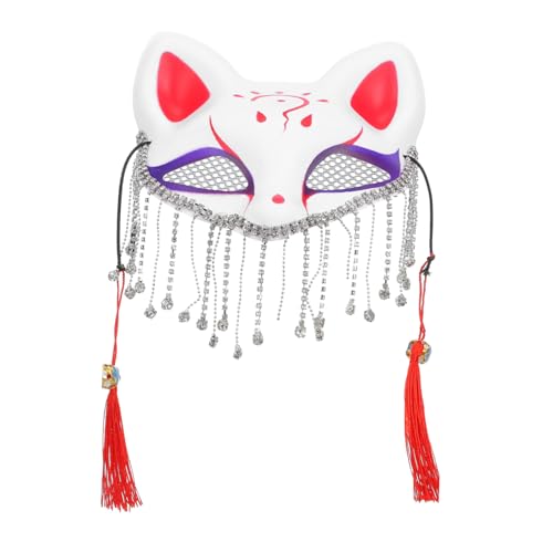 FRCOLOR Fuchs Maske mit Strasssteinen Leichte Tiergesichtsmaske für Karneval Halloween Cosplay und Maskenball Bequemes Tragen Auffälliges Party Zubehör von FRCOLOR