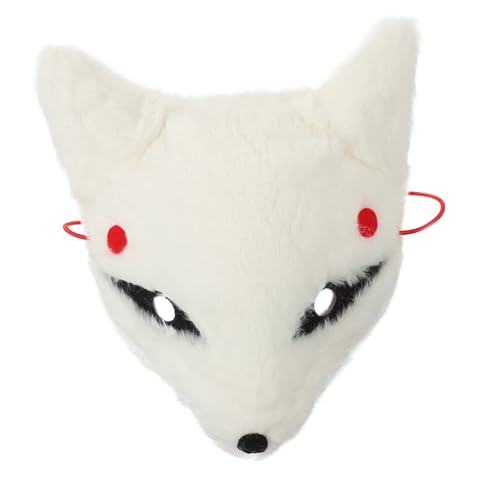 FRCOLOR Fuchsmaske Für Frauen Handgefertigte Weiße Cosplay Maske Für Karneval Halloween Maskenball Lustige Süße Tiermaske Für Kostümpartys Festlichkeiten von FRCOLOR