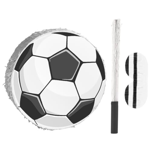 FRCOLOR Fußball Pinata Kindergeburtstag mit und Augenbinde Bunte Pappkarton Fußball Dekoration für Jungen Party Spiele und Party Accessoires von FRCOLOR