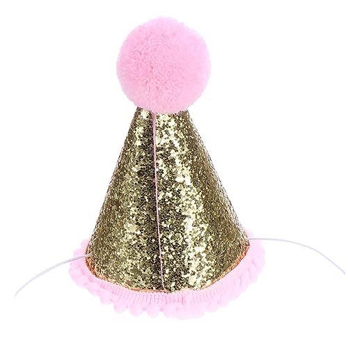 FRCOLOR Geburtstagshut mit Pompons Verstellbarer Partyhut aus Vliesstoff Foto Requisiten für Kindergeburtstagsfeiern Leicht und Langlebig für Unvergessliche von FRCOLOR