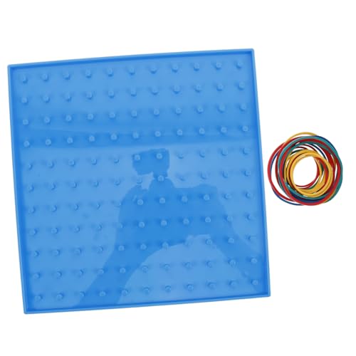 FRCOLOR Geoboard mit Pegs Doppelseitig Lernspielzeug für Grundschule Matheförderung Inklusive Bunte Gummibänder für Mathematisches Denken und Visuelles Lernen von FRCOLOR