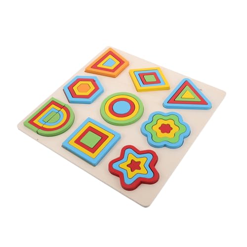 FRCOLOR Geometrisches Holzpuzzle für Kleinkinder Montessori Lernspielzeug mit Bunten Formen Pädagogisches Vorschulspiel Fördert Farb Formenerkennung Sowie Logisches Denken Sicheres von FRCOLOR