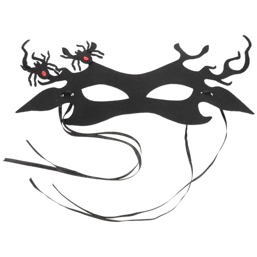 FRCOLOR Geweih Spinnenmaske Kostümmaskenhälfte Wolfsmaske Vampir Halloween-gesichtsmaske Halloween-dekorationen Im Innenbereich Halloween-masken Halloween-krähe- Led-maske Vlies Black von FRCOLOR