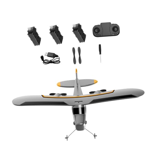 FRCOLOR Ghz Rc Flugzeug Modell mit Gyroskop stabilisierung Ferngesteuerter Festflügel schaumgleiter LED Beleuchtung Batterien für Anfänger und Erwachsene von FRCOLOR