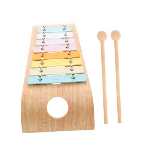 FRCOLOR Glockenspiel aus Langlebiger Aluminiumlegierung und Holz mit Klar Markierten Tasten für Einfache Bedienung Kindgerechtes Musikinstrument für Frühe Musikalische Bildung und von FRCOLOR