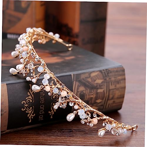 FRCOLOR Goldene Haarschmuck Tiara mit Perlen Geburtstagsdeko Mädchen Party Kopfschmuck Festlicher Stirnreif für Auftritte Hochzeit und Besondere Anlässe FRCOLOR Goldene Haarschmuck Tiara mit Perlen Geburtstagsdeko Mädchen Party Kopfschmuck Festlicher Stirnreif für Auftritte Hochzeit und Besondere Anlässe von FRCOLOR