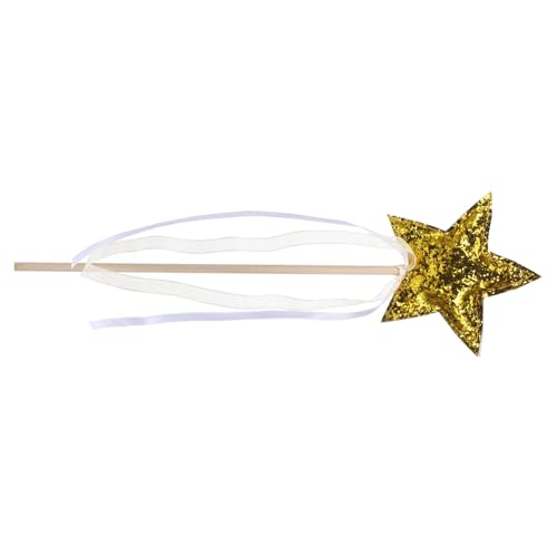 FRCOLOR Goldener Sternförmiger Zauberstab mit Band Langlebiges Bühnenrequisit für Feen Cosplay Vielseitig für Partys Halloween und Bühnenaufführungen FRCOLOR Goldener Sternförmiger Zauberstab mit Band Langlebiges Bühnenrequisit für Feen Cosplay Vielseitig für Partys Halloween und Bühnenaufführungen von FRCOLOR