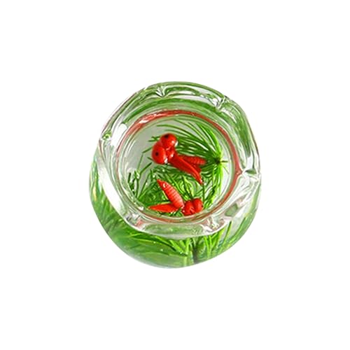 FRCOLOR Goldfischglas aus Glasfisch Tank Dekoration für Miniaturhäuser Puppenmöbel Dekoration Mini-Gartendekoration Mikrospielzeug Mini-Spielzeug Simulations-Aquarium-Modell von FRCOLOR