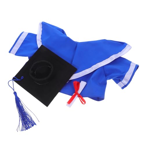 FRCOLOR Graduationskostüm für Stofftiere Teiliges Bären Outfit mit Kappe und Umhang aus Weichem Langlebigem Stoff Passend für Kuscheltiere und Puppen Einfach zu Reinigen Festliches Design von FRCOLOR