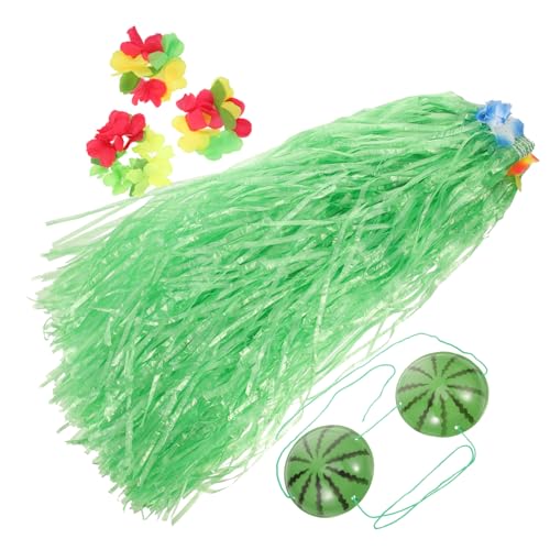 FRCOLOR Grüner Grasrock Wassermelonen Blumen Haarband Armbänder für Frauen und Mädchen für Luau Partys und Tropische Veranstaltungen FRCOLOR Grüner Grasrock Wassermelonen Blumen Haarband Armbänder für Frauen und Mädchen für Luau Partys und Tropische Veranstaltungen von FRCOLOR