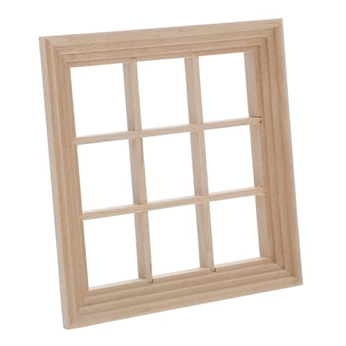 FRCOLOR Häuser Dekoration Rahmen Figuren Fenster Puppen Möbel Und Projekte Winzige Fenster DIY Puppe Miniatur Holz Schlafzimmer Ornament Kleine Accessoires Für Haus Puppenhaus Modell von FRCOLOR