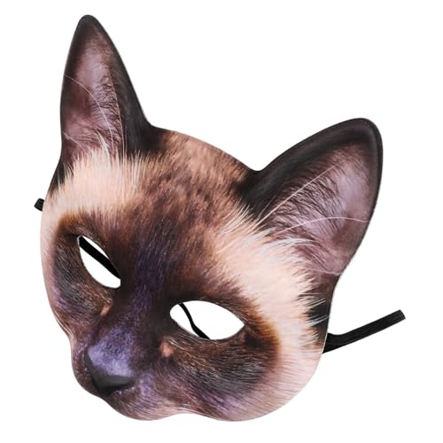 FRCOLOR Halbgesichts Katzenmaske Cosplay aus EVA und Stoff Langlebig und Unisex Lustiges Siamkatzen Design für Halloween Karneval Maskenball und Kostümpartys FRCOLOR Halbgesichts Katzenmaske Cosplay aus EVA und Stoff Langlebig und Unisex Lustiges Siamkatzen Design für Halloween Karneval Maskenball und Kostümpartys von FRCOLOR