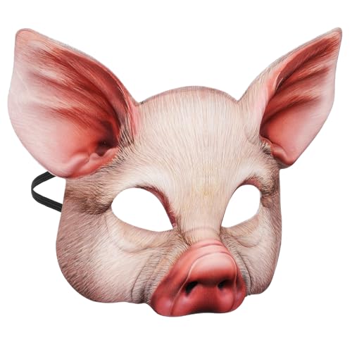 FRCOLOR Halbgesichts Schweinemaske für Erwachsene EVA Tiermaske für Halloween Kostüm Langlebig Bequemer Sitz Vielseitig für Themenpartys Karneval Cosplay und Gruppenkostüme von FRCOLOR