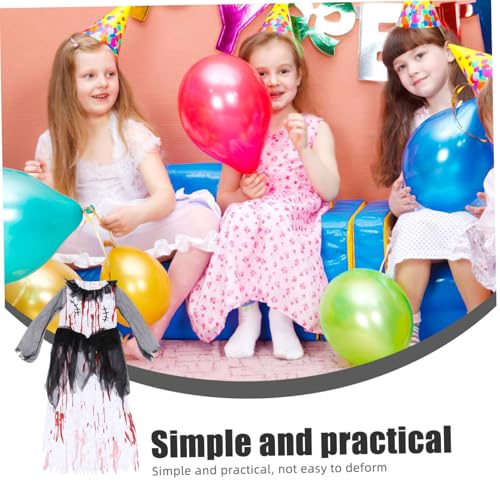 FRCOLOR Halloween Cosplay Kleid für Mädchen Teiliges mit Haaraccessoire Blutiges Brautkleid Kostüm Gruseliges Party Outfit für Karneval und Maskenball S FRCOLOR Halloween Cosplay Kleid für Mädchen Teiliges mit Haaraccessoire Blutiges Brautkleid Kostüm Gruseliges Party Outfit für Karneval und Maskenball S von FRCOLOR