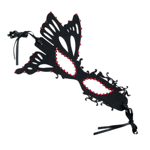 FRCOLOR Halloween Cosplay Maske Halbgesichts Maske mit Strass für Damen für Maskenball Karneval Kostümparty und Verstellbarer für Sicheren Sitz von FRCOLOR