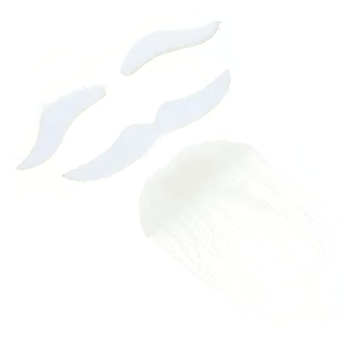 FRCOLOR Halloween Cosplay mit Teiligem Weißen Bart und Augenbrauen Hautfreundlich Leicht und Langlebig für Bühnenauftritte Partydekoration und Kostümveranstaltungen von FRCOLOR