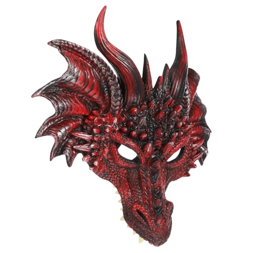 FRCOLOR Halloween Drachenmaske für Erwachsene Scary Half Face Cosplay Maske für Karneval Halloween Party und Maskerade Leicht und Atmungsaktiv für Festliche Anlässe FRCOLOR Halloween Drachenmaske für Erwachsene Scary Half Face Cosplay Maske für Karneval Halloween Party und Maskerade Leicht und Atmungsaktiv für Festliche Anlässe von FRCOLOR