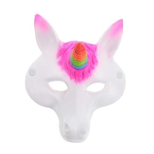 FRCOLOR Halloween Einhornmaske PU Schaum Tiermaske für Kostümpartys Geeignet für Erwachsene und Perfektes Accessoire für Mottopartys und Halloween Dekorationen von FRCOLOR