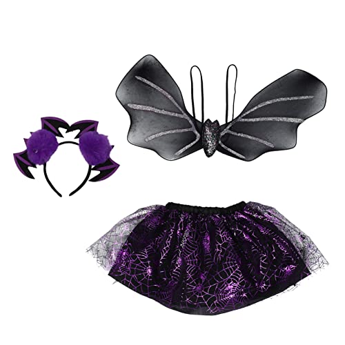 FRCOLOR Halloween Fledermaus Kostüm für Mädchen Teiliges Kostüm mit Umhang und Accessoires für Halloween Feiern und Karneval Kreatives und Design FRCOLOR Halloween Fledermaus Kostüm für Mädchen Teiliges Kostüm mit Umhang und Accessoires für Halloween Feiern und Karneval Kreatives und Design von FRCOLOR