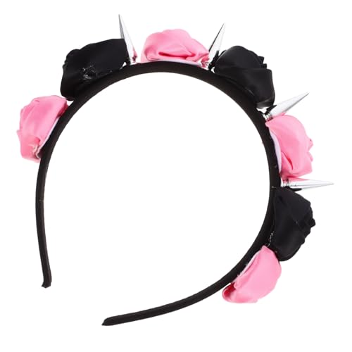 FRCOLOR Halloween Haarschmuck Rosen Stirnband Cosplay Haarreifen Partyaccessoire Damen Schwarz Atmungsaktiv und Komfortabel für Halloween Geburtstag und Festlichkeiten von FRCOLOR