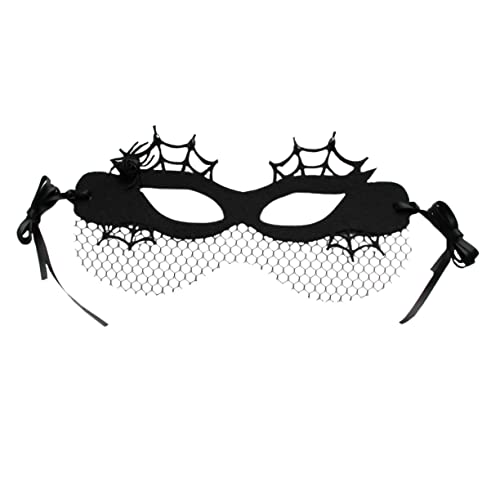 FRCOLOR Halloween Halbgesichts Maske Damen mit Spinnenmuster Leichtem Filz und Mesh Langlebig Atmungsaktiv für Party Karneval Cosplay und Halloween Festlichkeiten FRCOLOR Halloween Halbgesichts Maske Damen mit Spinnenmuster Leichtem Filz und Mesh Langlebig Atmungsaktiv für Party Karneval Cosplay und Halloween Festlichkeiten von FRCOLOR