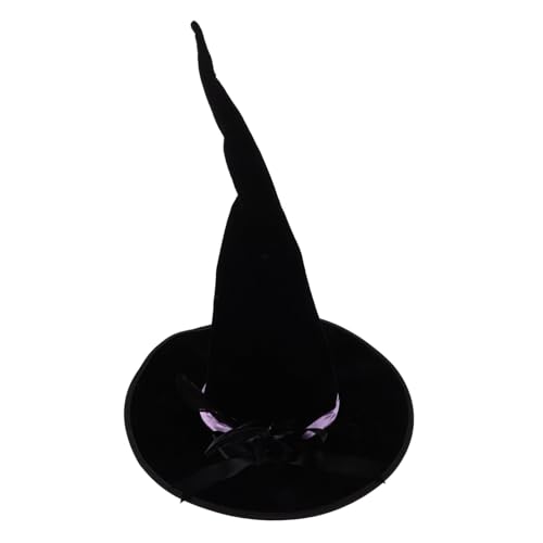 FRCOLOR Halloween Hexenhut aus Luxuriösem Samt Zaubererhut mit Breiter Krempe Unisex Kostümzubehör für Damen und Herren für Halloweenpartys und Cosplay FRCOLOR Halloween Hexenhut aus Luxuriösem Samt Zaubererhut mit Breiter Krempe Unisex Kostümzubehör für Damen und Herren für Halloweenpartys und Cosplay von FRCOLOR