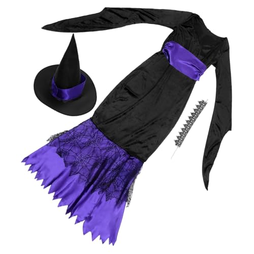 FRCOLOR Halloween-Kleid halloween costume halloween kleidung faschingskostüme outfits for women frauenkleidung Hexenkostüm Halloween-Kostüme für Frauen gotisch Cosplay-Outfit Hexenkleid von FRCOLOR