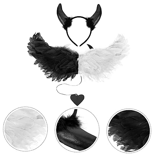 FRCOLOR Halloween Kostümflügel mit Verstellbarem Haarreif Langlebige Cosplay Engels und Teufelsflügel Leicht zu Tragen für Party Festival Bühnenauftritt und Fotoshooting FRCOLOR Halloween Kostümflügel mit Verstellbarem Haarreif Langlebige Cosplay Engels und Teufelsflügel Leicht zu Tragen für Party Festival Bühnenauftritt und Fotoshooting von FRCOLOR