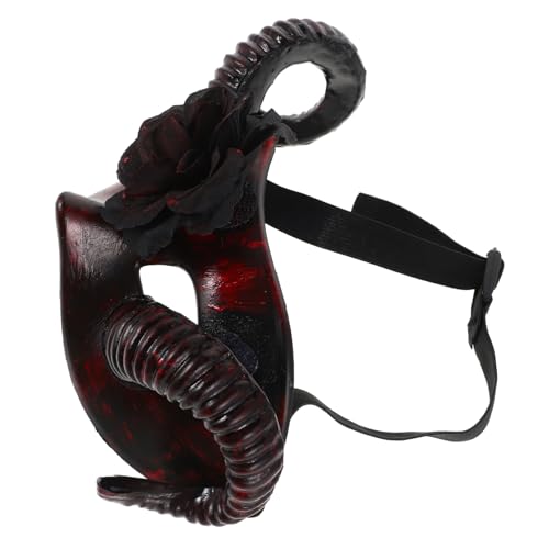 FRCOLOR Halloween Maske mit Hörnern aus Leichtem Kunststoff Abnehmbare Blumen Dämonenhörner Realistische Details Gruseliges Half Face Cosplay Accessoire für Halloween Kostüm und FRCOLOR Halloween Maske mit Hörnern aus Leichtem Kunststoff Abnehmbare Blumen Dämonenhörner Realistische Details Gruseliges Half Face Cosplay Accessoire für Halloween Kostüm und von FRCOLOR