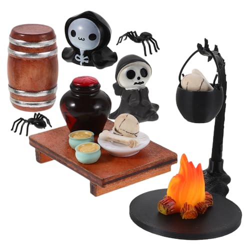 FRCOLOR Halloween Miniatur Figurines mit Hängendem Schädel Modell Detailreiches Design Leicht und Robust Vielseitige Dekoration für Puppenhaus und Party Halloween Szenen FRCOLOR Halloween Miniatur Figurines mit Hängendem Schädel Modell Detailreiches Design Leicht und Robust Vielseitige Dekoration für Puppenhaus und Party Halloween Szenen von FRCOLOR
