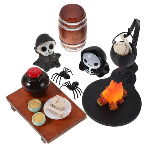 FRCOLOR Halloween Miniatur Schädel Figurine Teilig Leichte Kunststoff Deko für Puppenhaus Hängemodell Realistisch Gestaltet für Halloween Garten und Villen Accessoires FRCOLOR Halloween Miniatur Schädel Figurine Teilig Leichte Kunststoff Deko für Puppenhaus Hängemodell Realistisch Gestaltet für Halloween Garten und Villen Accessoires von FRCOLOR