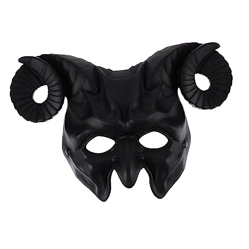 FRCOLOR Halloween Ox Horn Maske Gruselige Maske für Kostümpartys Realistische Schwarze Dekorationsmaske für Halloween und Karneval Bequem und Leicht zu Tragen FRCOLOR Halloween Ox Horn Maske Gruselige Maske für Kostümpartys Realistische Schwarze Dekorationsmaske für Halloween und Karneval Bequem und Leicht zu Tragen von FRCOLOR