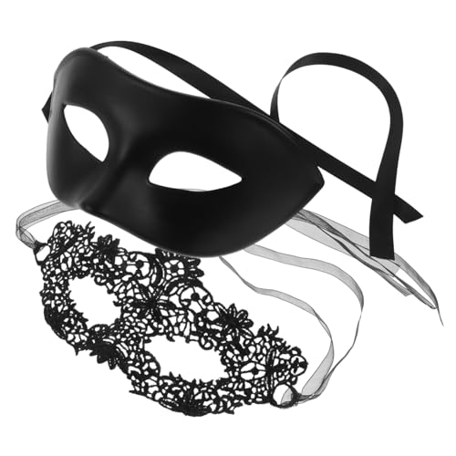 FRCOLOR Halloween Spitze Halbgesichts Masken für Konturiertes Design Luxuriöse Spitzenmuster Komfortabler Sitz Festliche Masquerade Ball Accessoires für Damen und Herren von FRCOLOR