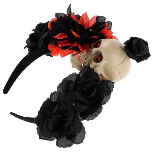 FRCOLOR Halloween Stirnband Schädel Haarschmuck Robustes Party Haarband für Damen und Mädchen Auffälliges Halloween Cosplay Accessoire für Karneval und Festlichkeiten von FRCOLOR