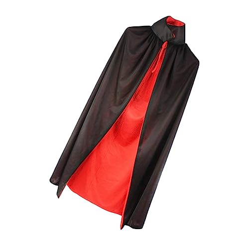 FRCOLOR Halloween Vampir Umhang Cosplay Cape Für Partys Doppellagiger Schwarzer Roter Umhang Mit Stehkragen Für Halloween Kostümpartys Unisex FRCOLOR Halloween Vampir Umhang Cosplay Cape Für Partys Doppellagiger Schwarzer Roter Umhang Mit Stehkragen Für Halloween Kostümpartys Unisex von FRCOLOR