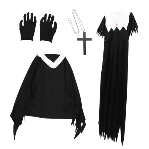 FRCOLOR Halloween Zombie Nonnenkostüm Damen Xl Gruseliges Vampir Party Uniform Kostüm für Erwachsene Faschingskostüme Karneval FRCOLOR Halloween Zombie Nonnenkostüm Damen Xl Gruseliges Vampir Party Uniform Kostüm für Erwachsene Faschingskostüme Karneval von FRCOLOR