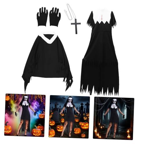 FRCOLOR Halloween Zombie Nonnenkostüm Xl Damen Gruseliges Party Kostüm Horror Uniform für Erwachsenen Karneval Verkleidung mit Hochwertigem und Gruseligem Design FRCOLOR Halloween Zombie Nonnenkostüm Xl Damen Gruseliges Party Kostüm Horror Uniform für Erwachsenen Karneval Verkleidung mit Hochwertigem und Gruseligem Design von FRCOLOR