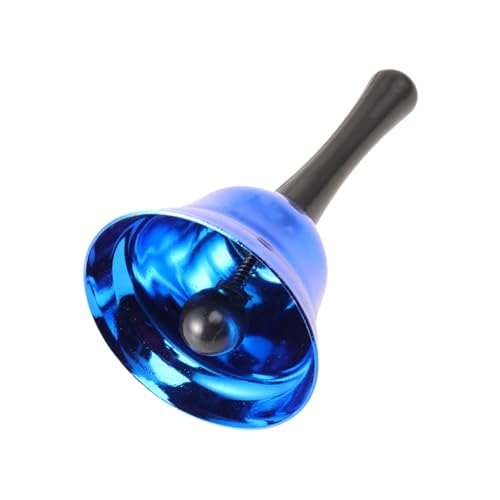 FRCOLOR Hand Percussion Bell Metall Blau Handglocke mit Ergonomischem Griff Leicht Robust für Musikspielzeug Schule Zuhause Hotel Weihnachten von FRCOLOR