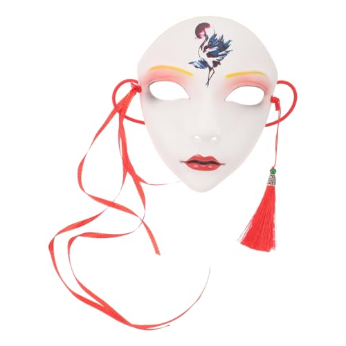 FRCOLOR Handbemalte Vollgesichts Maske aus Kunststoff Dekorative Tassel Maske für Karneval und Halloween Komfortabel und Atmungsaktiv Chinesisches Kulturdesign für Frauen bei Festen und FRCOLOR Handbemalte Vollgesichts Maske aus Kunststoff Dekorative Tassel Maske für Karneval und Halloween Komfortabel und Atmungsaktiv Chinesisches Kulturdesign für Frauen bei Festen und von FRCOLOR