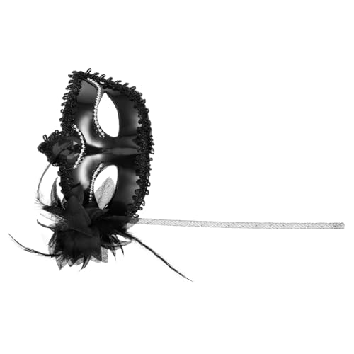 FRCOLOR Handgehaltene Venezianische Masquerade Maske für Frauen mit Elektroplattiertem Elegantes Design Festliche Spitze für Ball Cosplay und Maskenball Silber Schwarz FRCOLOR Handgehaltene Venezianische Masquerade Maske für Frauen mit Elektroplattiertem Elegantes Design Festliche Spitze für Ball Cosplay und Maskenball Silber Schwarz von FRCOLOR