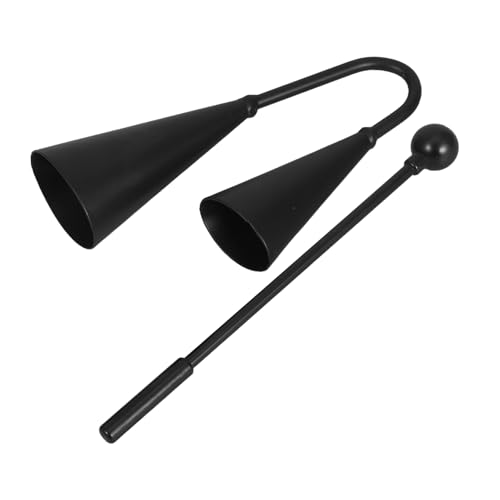 FRCOLOR Handheld Cowbell mit Beater Zweifarbige Metall Kuhglocke mit Hohen und Tiefen Leichtes Orff Percussion Instrument für Montessori Musikspielzeug für Frühe Musikbildung von FRCOLOR