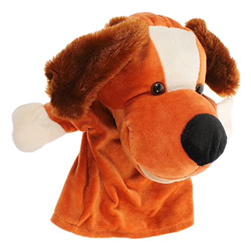 FRCOLOR Handpuppe Plüsch Hund Weiches Kuscheltier für Motorik Kommunikation Lernspielzeug für Junge Mädchen und Kleinkinder Interaktives Handpuppenspiel Fantasie von FRCOLOR